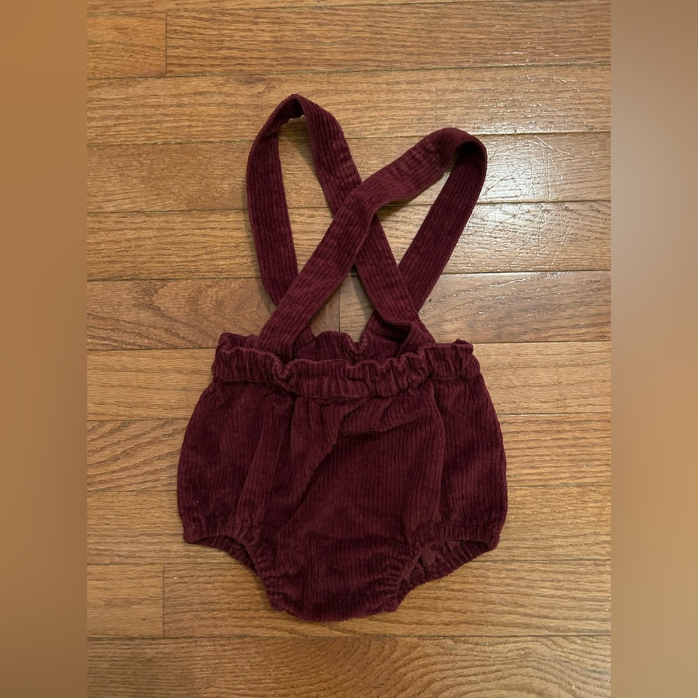 Kate Quinn Organic Cotton Burgundy Corduroy Bubble Romper